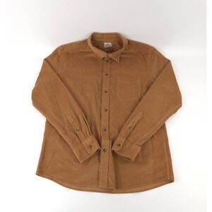 Faherty Stretch Corduroy Shirt Hickory Brown- Men's Large MWH2304-HKY